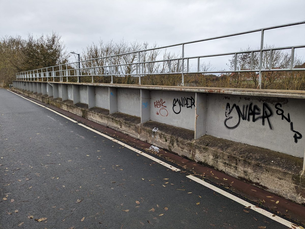 🖌️👏 Our volunteer coordinator, Sarah, was out yesterday with some of our volunteers on #NationalCycleNetwork Route 1 in #Ryhope. We were preparing and painting one of the bridges. A super transformation!