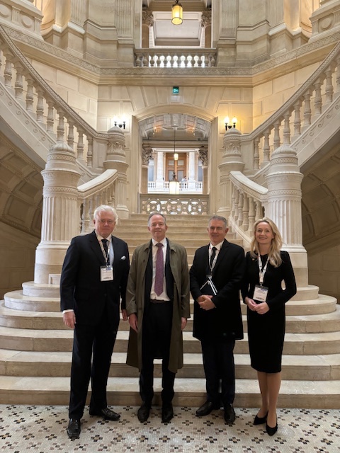 donnellykat's tweet photo. It was a privilege to moderate the session on global class actions at the #iba2023  in the Paris Commercial Court. With Justice Lee from Australia, Judge Haravon from France, Judge Jongeneel from the Netherlands, and Robert Johnston, chair of the class actions committee. https://t.co/3zI9w2jzaJ