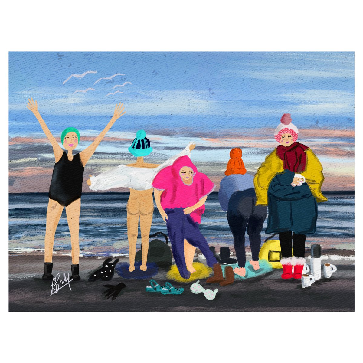 Pants and bra are abandoned who would be bothered with those
You've tried them before and ended up froze

artbyloisbrady.etsy.com/listing/139639…