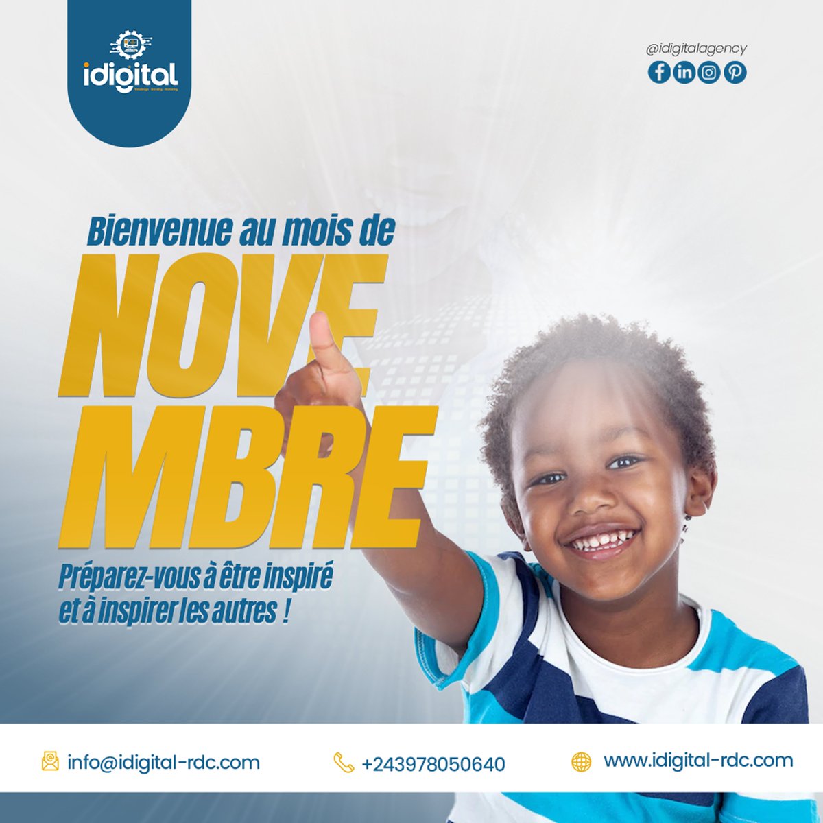 iDigitalCreate's tweet photo. 🌧️ En novembre, les journées raccourcissent, mais les opportunités ne cessent de grandir.

Préparez-vous à être inspiré et à inspirer les autres ce mois-ci ! 💡

Pour des solutions numériques sur mesure, visitez notre site web : https://t.co/QJpexWnD3a

JOYEUX NOUVEAU MOIS https://t.co/enxQ4yitQM
