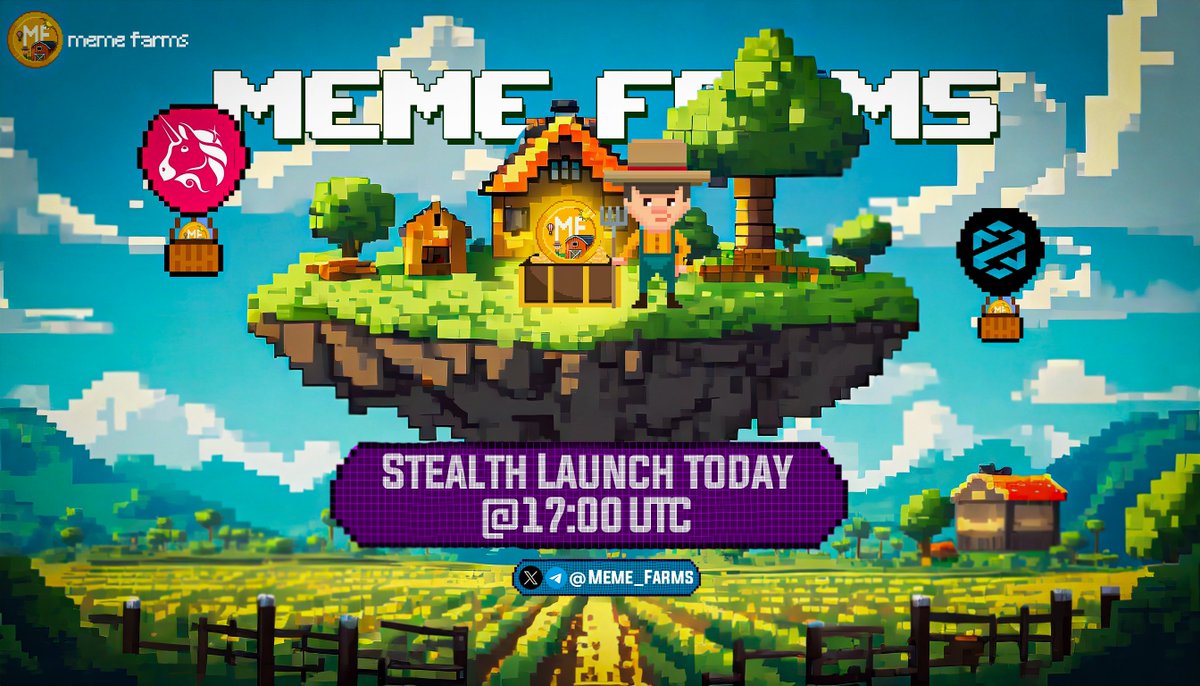 Meme_Farms's tweet photo. 🔊We are happy to announce !

🚀Meme Farms Stealth Launch Today @ 17:00 UTC

✨Stay tuned with us.

👉 https://t.co/2VDnUjcTdT

#Memefarms #memecoin #Memeland #Binance  #Ethereum #MemeCoinSeason #Uniswap #Dextools https://t.co/gN0ygSOiV5