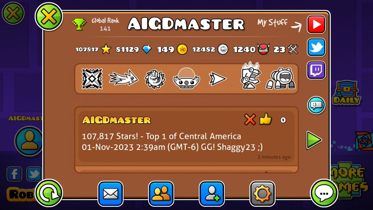 NUEVO TOP 1 DE CENTROAMERICA 🔥 GG a nada más y nada menos que a <a href="/GD_Shaggy23/">Shaggy23</a>!

01-Nov-2023🏆Top 140 (x4) (96%), a ver si ya dejan de añadir a gente arriba de mi 😆😁🔥