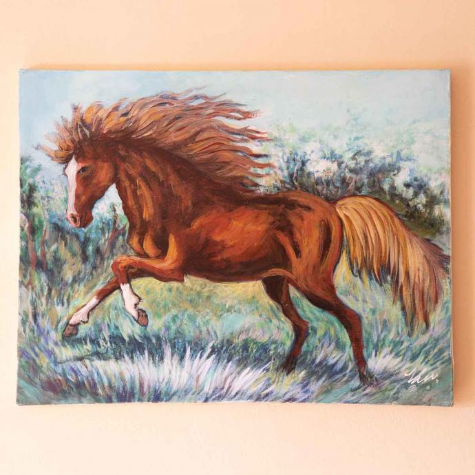 Sale! Buy Brown Horse oil painting on canvas oil painting at  artpal.com/filippetrovic3… #horse #Animal #brownhorse #canvasart #art #painting #oilpainting #canvaspainting #animalart #artforsale #sellingartonline #sellingartwork #artforsaleonline #sellingart #horsepainting