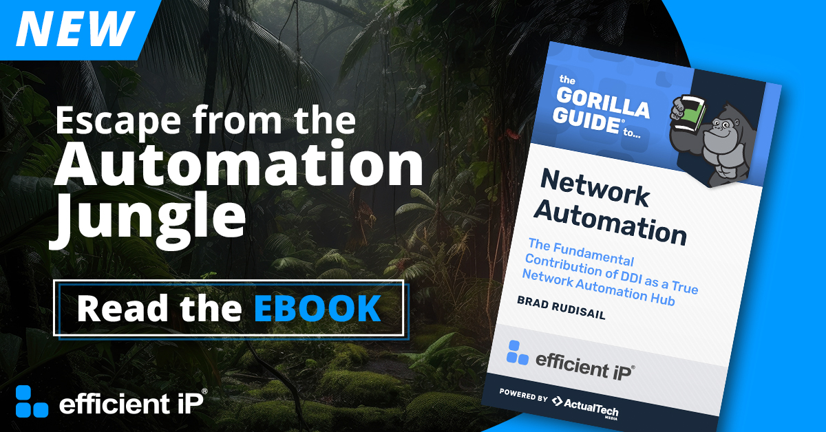 efficientip's tweet image. What are you waiting for to consider Network Automation as a real way to gain operational efficiency?  🤔
Take your first steps NOW by reading our recent eBook  &quot;The Gorilla Guide to...Network Automation. 🚀 

Find out more: ow.ly/oEUp50Q2BXm

#DDI #GorillaGuide