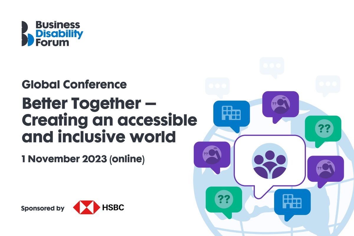 DisabilitySmart's tweet photo. Our online Global Conference: Better Together โ Creating an accessible and inclusive world, starts in an hour (10am GMT). Sponsored by @HSBC.
The conference will run live twice, 10 am โ 1 pm GMT and 2 pm โ 5 pm GMT.
#DisabilitySmartWorld #GlobalConference #OnlineConference https://t.co/Vq4z5ecG7e