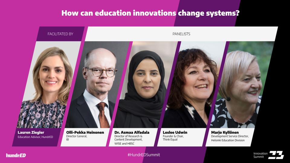 HundrED.org (@hundredorg) on Twitter photo "We need an infrastructure of innovation that is #leadership and a #CultureOfIinnovation". "Leaders have to admit they don't have the right answers." "Teachers and principals must feel they have agency." <a href="/Heino1Olli/">Olli-Pekka Heinonen</a> <a href="/asmaalfadala/">Dr. Asma Alfadala</a> <a href="/lesleeudwin/">Leslee Udwin</a> <a href="/MarjoKyllonen/">Marjo Kyllönen</a> "We need an infrastructure of innovation that is #leadership and a #CultureOfIinnovation". "Leaders have to admit they don't have the right answers." "Teachers and principals must feel they have agency." <a href="/Heino1Olli/">Olli-Pekka Heinonen</a> <a href="/asmaalfadala/">Dr. Asma Alfadala</a> <a href="/lesleeudwin/">Leslee Udwin</a> <a href="/MarjoKyllonen/">Marjo Kyllönen</a>