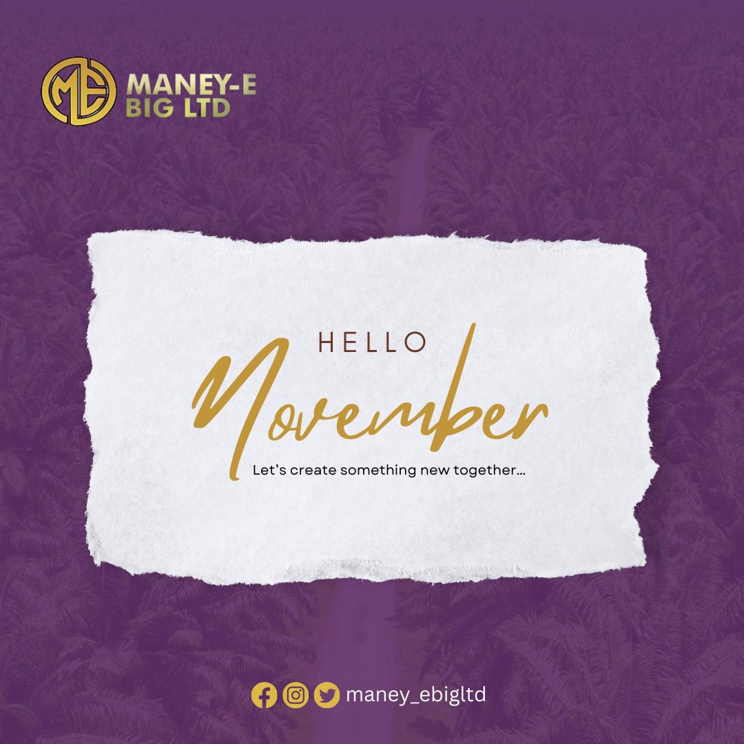 #HappyNewMonth 
Hello November!
It's a new month, and we are dedicated to consistently creating something new for our customers.

Happy New Month Family!