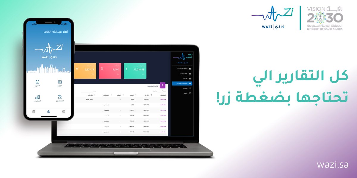 Wazi_Solutions's tweet photo. التقارير على منصة وازي! أصبح بإمكان وسطاء العقارات ومدراء الأملاك إنشاء تقارير متنوعة ومفصلة بضغطة زر. هذه التقارير تمنحكم نظرة دقيقة على أداء #الاملاك #العقارية وتساعدكم في اتخاذ قرارات استراتيجية بحكمة.

لا تدعوا مهام العمل اليومي تلهيكم عن التحليل واتخاذ قرارات استراتيجية. 

اتخذ قرارات بحكمة مع وازي! 📊🔍 #وازي #تقارير_عقارية #تحليل_بيانات #ايجار