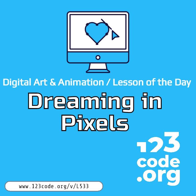 123codeorg's tweet photo. 🎨✨ Bring your students' dreams to life with our Lesson of the Day: "Dreaming in Pixels"! Dive into the world of Digital Art &amp; Animation using Piskel to create pixelated masterpieces. 🌟🖌️

https://t.co/crxMudnCMV

#DigitalArt #Animation #PixelArt #EdTech #LessonOfTheDay https://t.co/Phx4ZYvMmy
