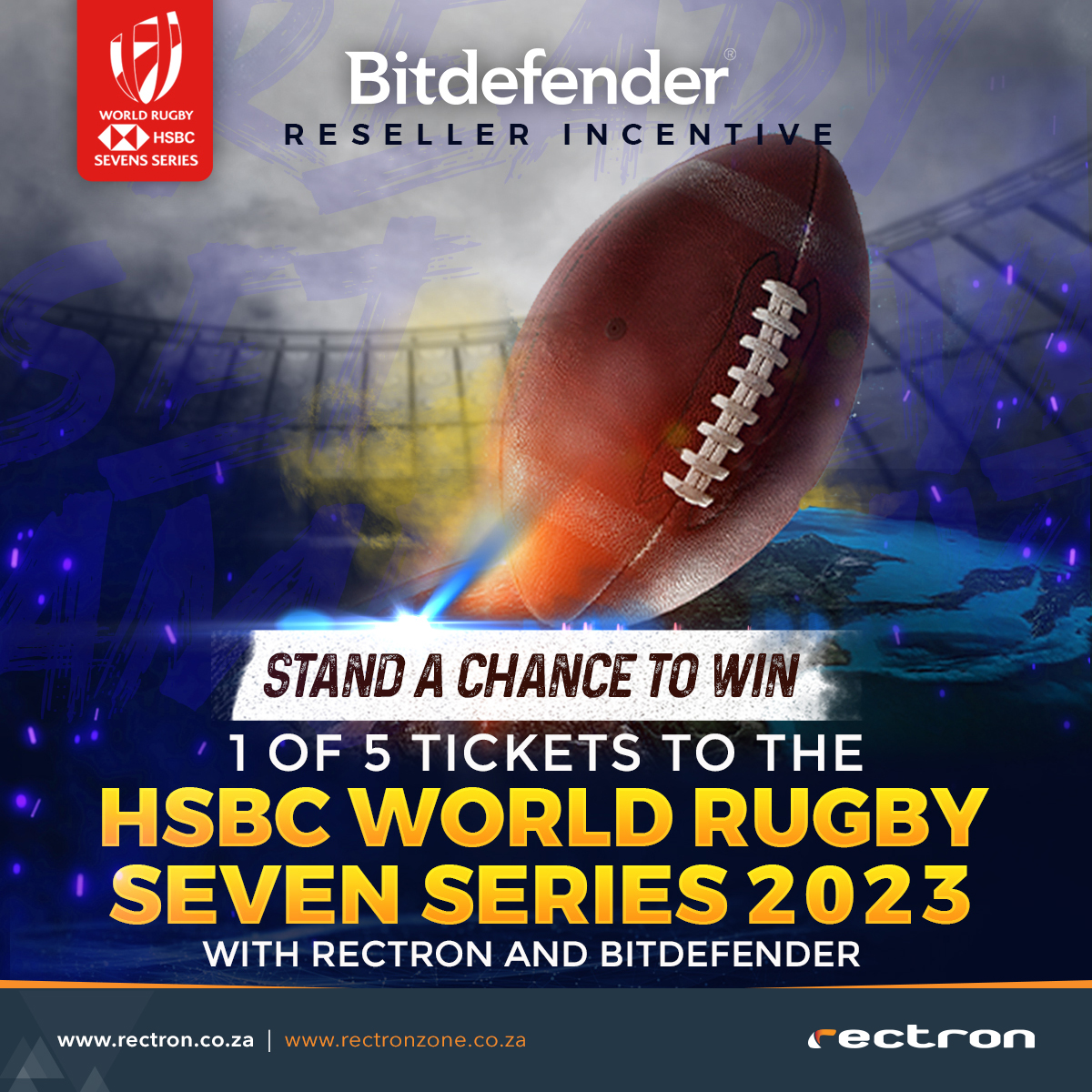 Rectron's tweet photo. STAND A CHANCE TO WIN 1 OF 5 TICKETS TO THE HSBC WORLD RUGBY SEVENS SERIES 2023 WITH Rectron and Bitdefender.
Find out more contact: Bitdefender@rectron.co.za
#Rectron #bitdefender #worldrugby #worldrugbysevens https://t.co/NJHuDVyUEQ
