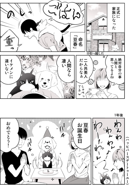 ワンコが愛猫に会いたくて転生しちゃった話(2/4) #創作漫画 #漫画が読めるハッシュタグ #犬の日 🐾