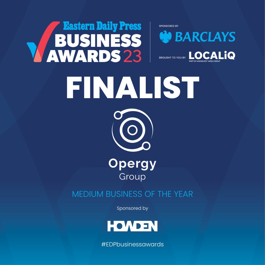 We're finalists for Medium Business of the Year in the @EDP24 Business Awards 2023!   The ceremony takes place on the 23rd November - Wish us luck!   #Opergy #EDP #EDPBusinessAwards #EDPBusinessAwards2023 #MediumBusinessOfTheYear #Finalists #AwardFinalists @LOCALiQ_UK