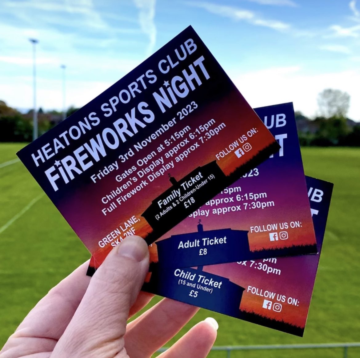 There are still tickets available to purchase for #fireworks2023 from <a href="/heatonssports/">Heatons Sports Club</a>.

Please visit the Main Bar in the clubhouse (up the stairs and to the right).

We only accept card.

Open from 9am today to purchase.

#hsc #4heatons #fireworks2023 #stockportevents #stockport