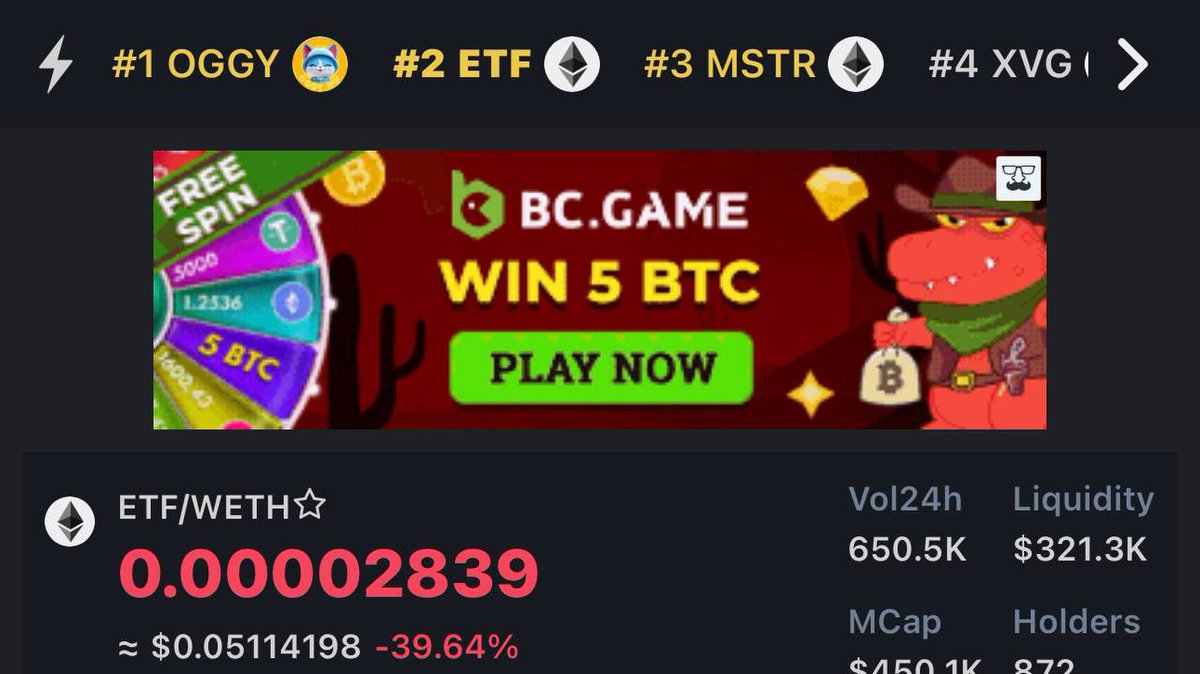 etf_token's tweet image. Trending on @dexview!

Marketing never stops 📈 

 $ETF #ETF #Worldcoin $BTC #Bitcoin $INJ $DOT #Blockchain #Core #Pinksale #presale #Elon #ETH #bullrun #staking #ETH #ETHEREUM #launch #ETFLAUNCH #Memecoin