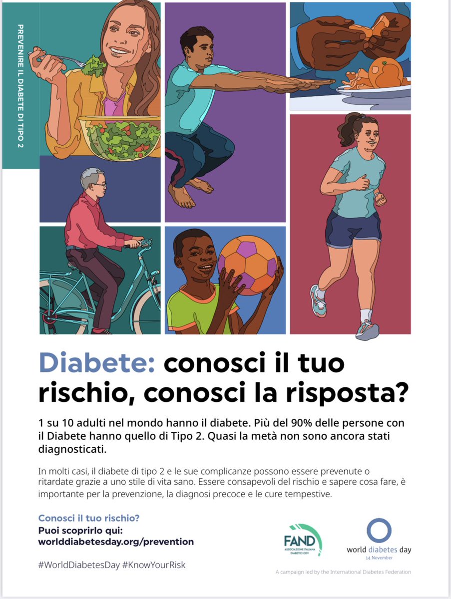 Manuelab1968's tweet photo. Novembre è il mese della giornata mondiale del diabete, istituita da Idf e Oms nel 1991 per sensibilizzare e informare sulla malattia diabetica. Fand quest’anno celebrerà la Gmd nelle due sedi Rai per uno screening. @Raiofficialnews #14novembre #diabete https://t.co/aobAf5PTMr