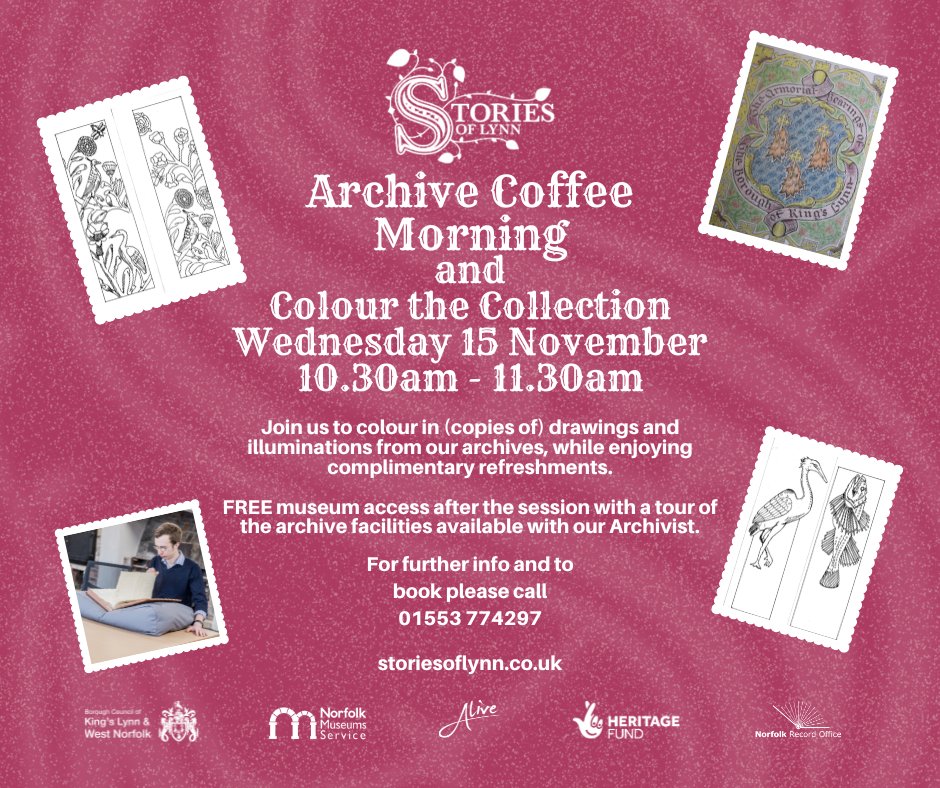 Join us at Stories of Lynn museum for a coffee morning with a little extra ☕ The free event must be booked in advance by calling 01553 774297. 📆 Wednesday 15 November ⌚️ 10.30am-11.30pm ℹ west-norfolk.gov.uk/news/article/1…
