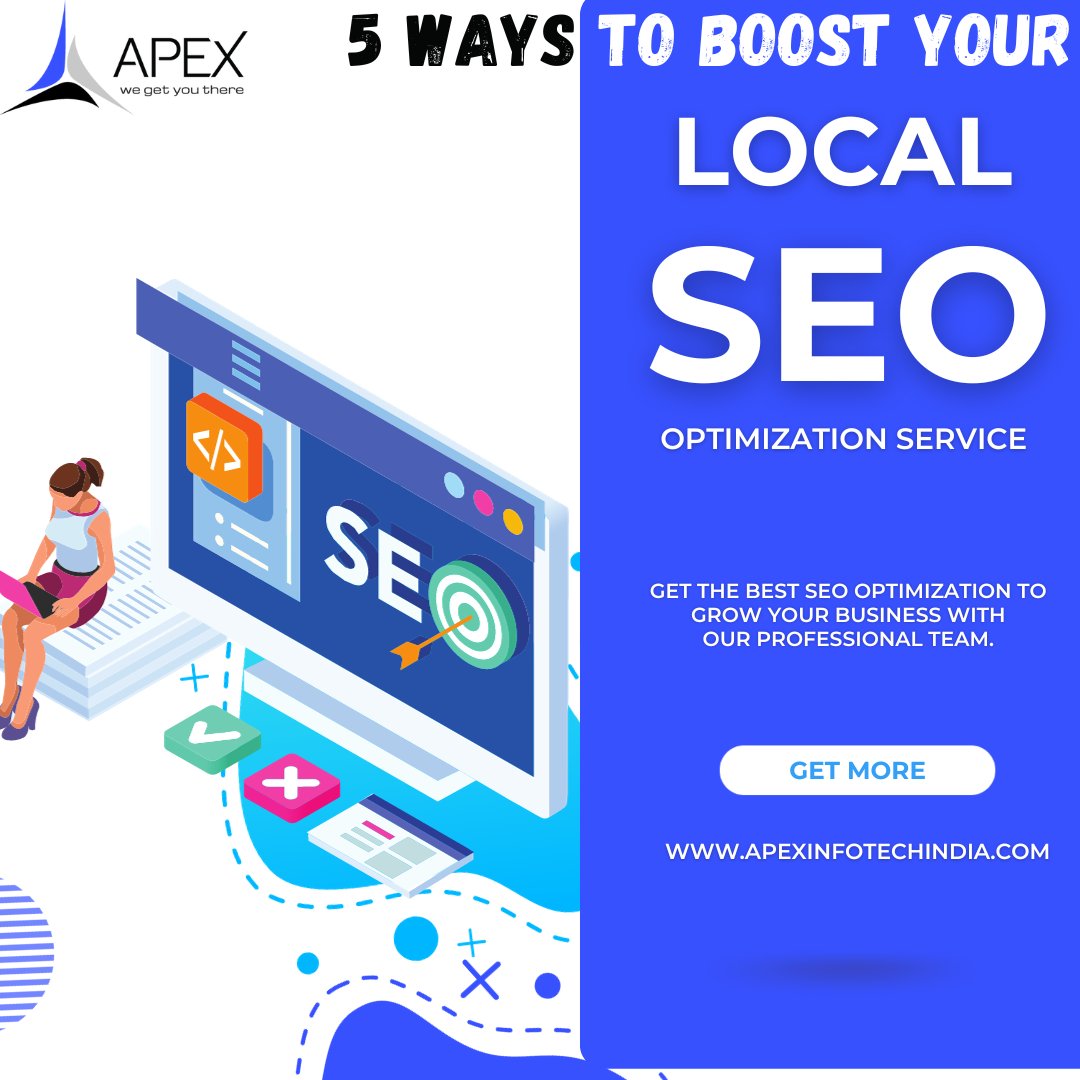 Apex360digital's tweet photo. 1/1 - 𝟓 𝐖𝐚𝐲𝐬 𝐭𝐨 𝐁𝐨𝐨𝐬𝐭 𝐘𝐨𝐮𝐫 𝐋𝐨𝐜𝐚𝐥 𝐒𝐄𝐎,
Are you looking to attract more local customers to your website? Local SEO is your partner! With Local SEO, you can improve your website’s visibility for local searches and connect with more people in your community. https://t.co/ZVg6oybk68