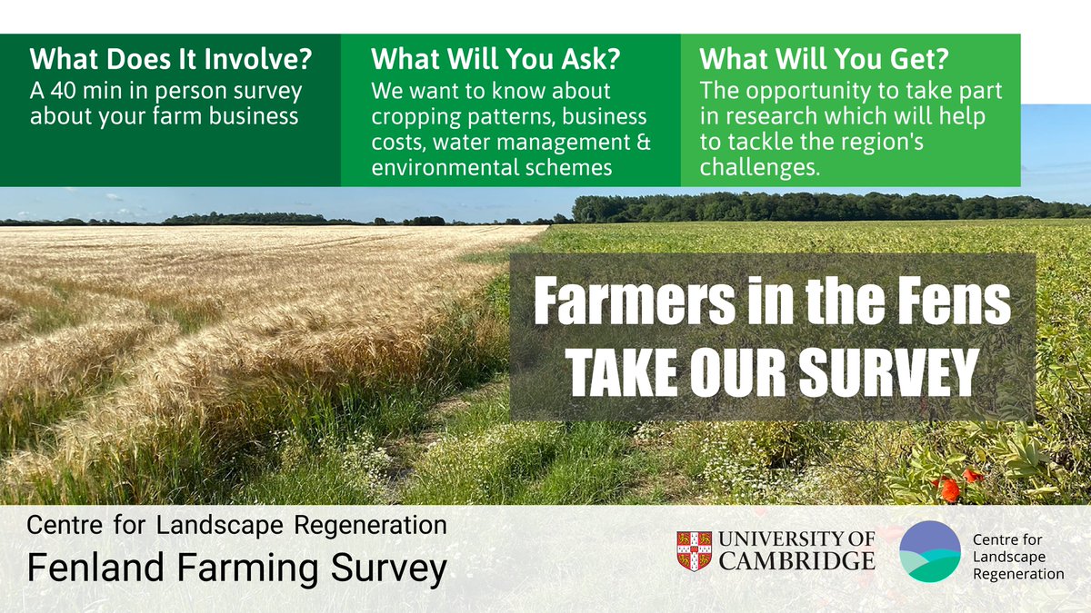 🌾🚜  Are you a Farmer in the Fens?🚜🌾

Your farm matters!

Have your farm represented in research about the Fens!

Sign Up Here: forms.gle/c9yfDv1XedWKUs… 🌱🗣️ #BackBritishFarming