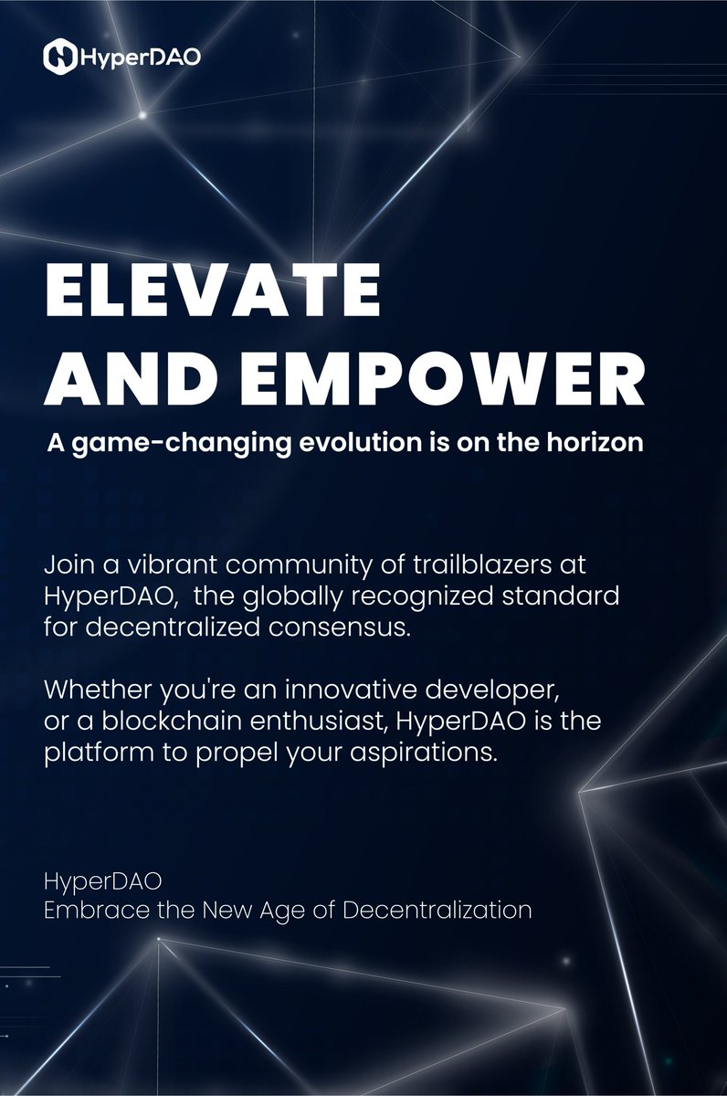 Hdao_Official's tweet photo. Elevate and Empower

A game-changing evolution is on the horizon

Join a vibrant community of trailblazers at HyperDAO, 
the globally recognized standard for decentralized consensus.

HyperDAO
Embrace the New Age of Decentralization https://t.co/KteMFv0XN0