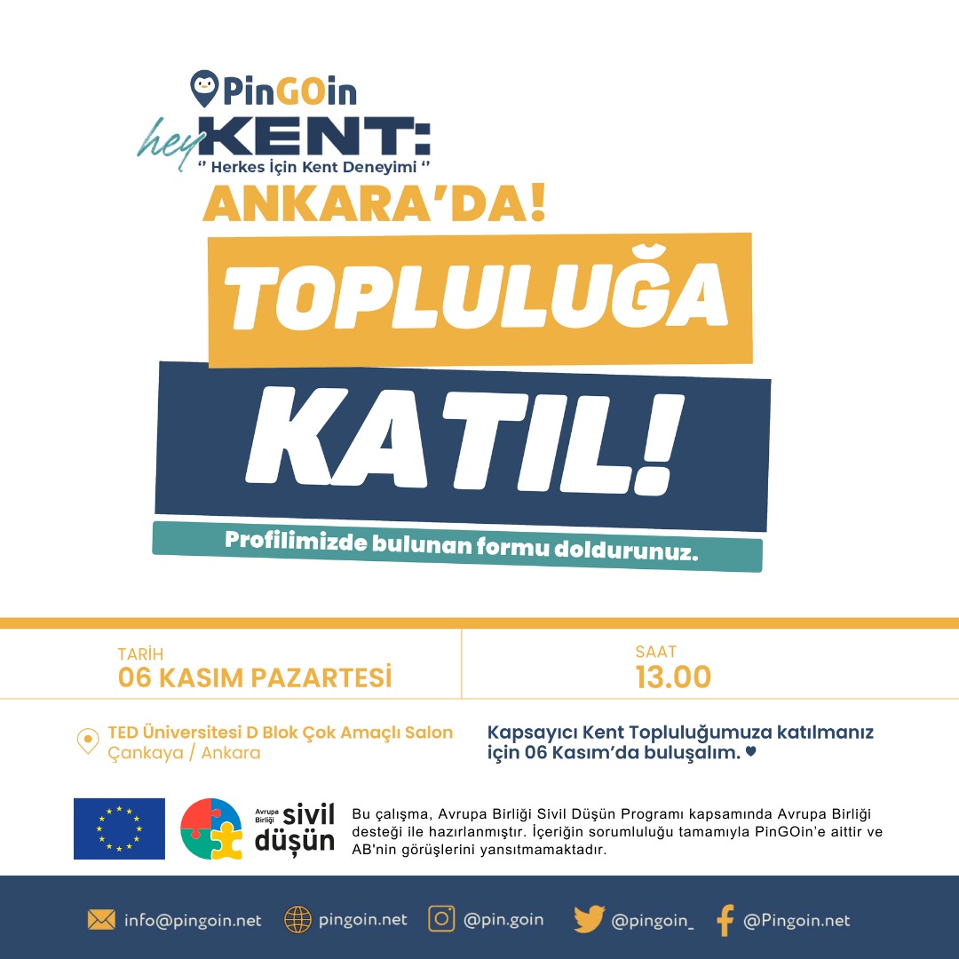 pingoin_'s tweet photo. HeyKENT: Kapsayıcı Kent Topluluğu şimdi Ankara’da! Sen de bize katıl, kenti beraber inceleyelim, erişilebilirlik durumunu ortaya çıkaralım, çözüm önerilerini tasarlayalım ve hayata geçirelim! 

Aşağıdaki linke tıkla, formu doldur ve gönüllü ol. 🤍

https://t.co/JJDRiTiBwZ https://t.co/wzaAEpnB4x