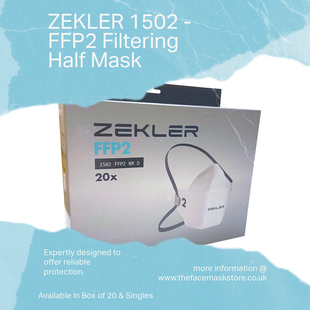 Unveil ultimate protection with Zekler 1502 FFP2 Mask! Engineered for enhanced safety & superior comfort, it’s ideal for various settings. Featuring a flexible nose seal & latex-free band, it ensures a snug fit. Available in 2 sizes for a personalised experience. #Zekler1502…