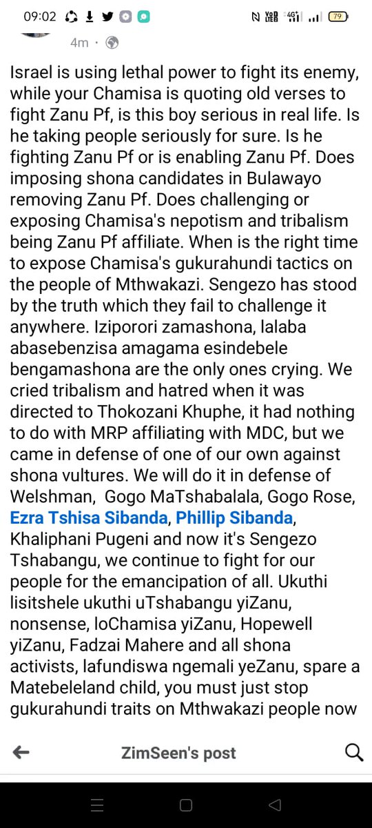 This post captures the whole essence of CCC politics and its Matabeleland policy. <a href="/daddyhope/">Hopewell Chin’ono</a> <a href="/pmkwananzi/">Promise Mkwananzi</a> <a href="/nelsonchamisa/">nelson chamisa</a>  <a href="/presmlo10/">Paul Siwela</a>