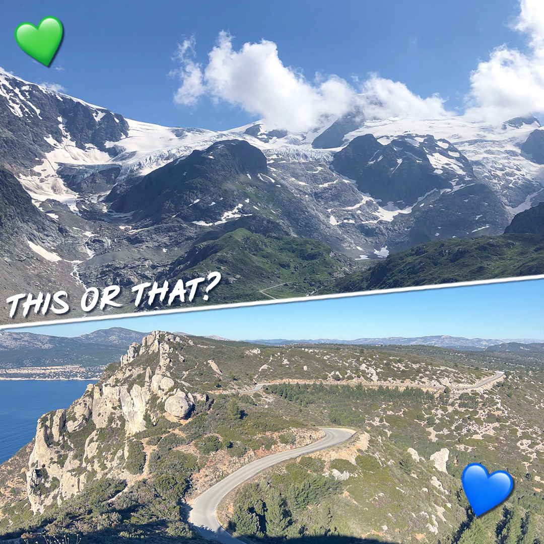 This or that. We need your help making a choice.  Team Winter or Team Summer? 

Drop the matching emoji in the comments. ✍🏼

💚 = above 💙 = below 

#calimoto #calimotour #calimotoapp #motorcycle #curvyroads #windyroads #puremotorcycling #motorcycleride #nomorestraightroads