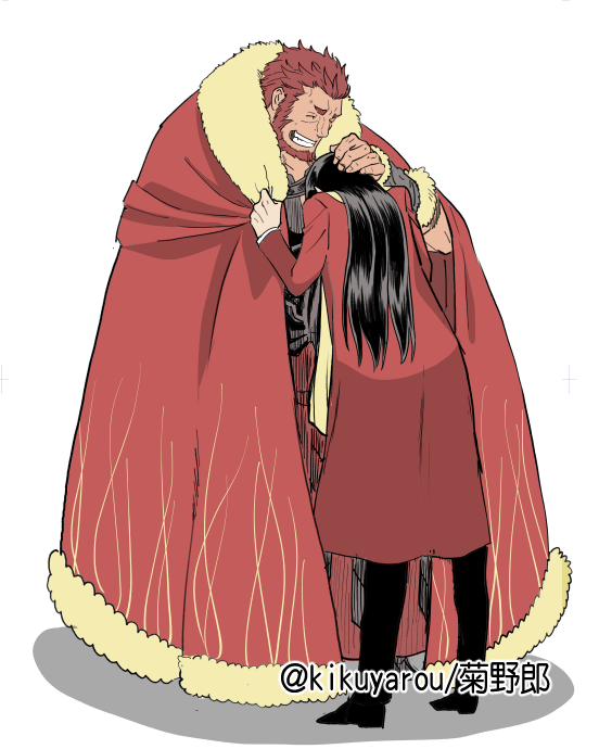 ライダー(Fate/Zero) ,ロード・エルメロイII世 ,ウェイバー・ベルベット 「主従ピックアップおめでとうおめでとう」|菊野郎のイラスト