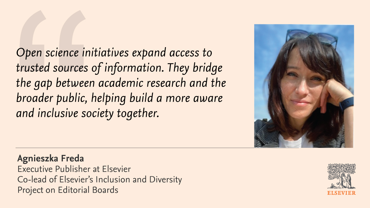 During #OpenAccessWeek, we engaged in an insightful discussion with the publisher, Agnieszka, to understand her viewpoint on the significance of #OpenScience. Learn more about publishing open access with Elsevier: spkl.io/60164oUMy #Together4OpenScience #OpenAccess