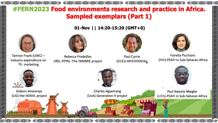 ⏰Get ready for the kickoff of the 3rd Africa Food Environment Research Network Meeting! 🗓️From 1-3 Nov, join us at #FERN2023, where experts will discuss #FoodEnvironments research in #Africa! 🚀 It all begins TODAY at 12:05 GMT 👉🏿Connect online: meals4ncds.org/en/fern2023/
