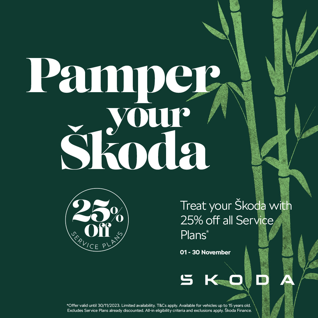 Keep your Škoda in the best possible condition and take advantage of a fantastic 25% off on all service plans. This is a limited time offer from 1st - 30th November, don't miss out.

Learn more: ow.ly/mrjv50Q2VEI