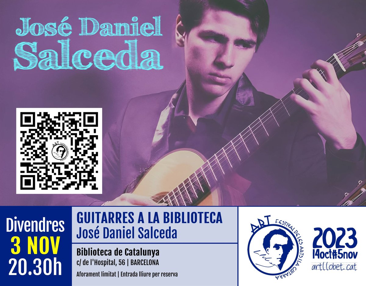 #ArtLlobet 2023 #DanielSalceda #BNC #Biblioteca #CAT
🗓️ 3 NOV 20:30h
🏛️ <a href="/BiblioCatalunya/">Biblioteca de Catalunya</a>
🎟️ FULL
🌍 mllobet.com/artllobet
<a href="/RevistaMusCat/">Revista Musical Catalana</a> <a href="/catalunyamusica/">Catalunya Música</a> <a href="/AgendaCultura/">Agenda Cultural de Catalunya</a> <a href="/AgendaConcertsC/">AgendaConcerts.CAT</a> <a href="/agendaclassica/">Agenda Clàssica</a> <a href="/ARAcultura/">ARA Cultura</a> <a href="/BcnCultural/">Barcelona Cultural</a> <a href="/BCNCulturaCAT/">BCNCultura.cat</a> <a href="/EFEnoticias/">EFE Noticias</a> <a href="/beteve/">betevé</a> <a href="/324cat/">324.cat</a>