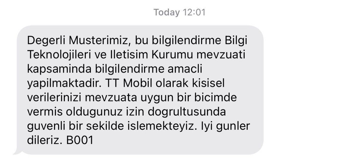 Bir hafta sonra telefonuma gelen SMSler:

Karnak Ticarette piknik tüplerinde indirim fırsatı

Himalaya Tavşanlarını Koruma Derneği bağış mesajı

X milletvekilinden gelen özel gün kutlama mesajları …