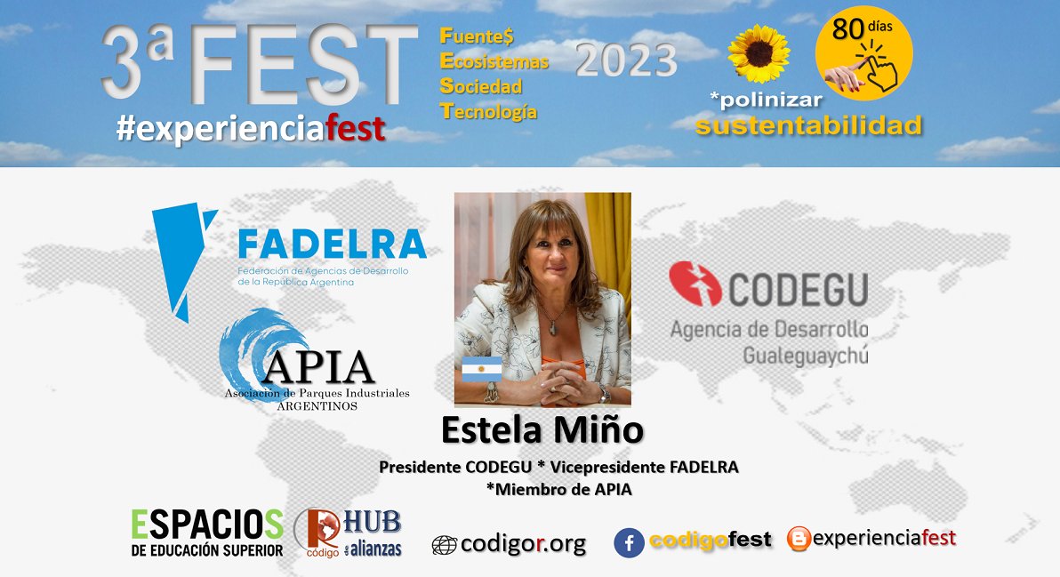 mcopes1's tweet photo. Las Agencias de Desarrollo y la Sustentabilidad, en la 3a FEST, breve entrevista a Estela Miño, presidente de CODEGU, titular del Parque Industrial de Gualeguauchú, Argentina, duración 12 minutos https://t.co/vvk3SjHKF7 https://t.co/0cQHIJtuKG