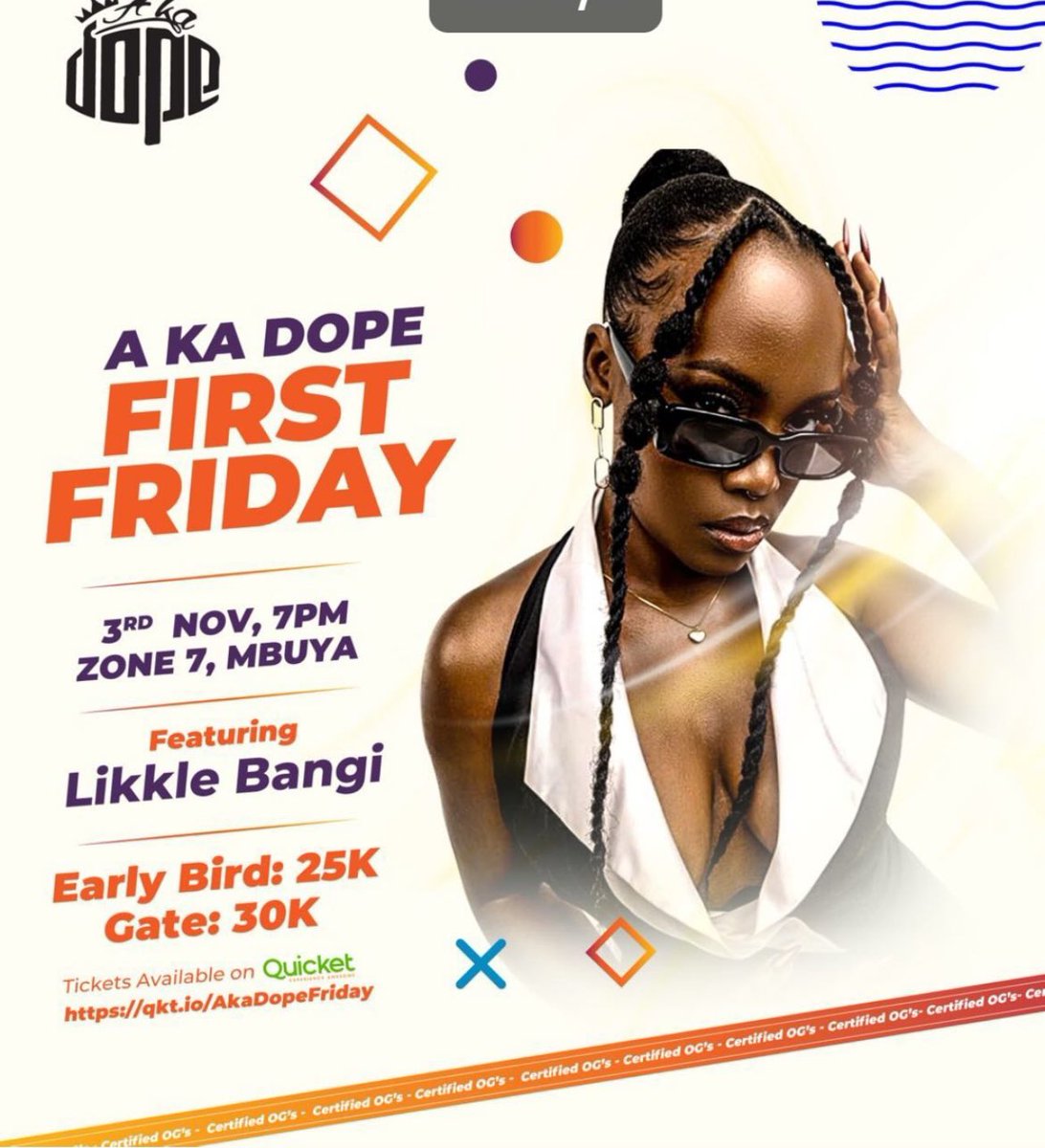 a_ka_dope's tweet photo. ‼️It’s your DOPE FAM and we back at it this Friday 🔥🔥🔥…… Don’t miss the Akadope First Friday this week headlined by amazing talents like @MunGenius @jonathankyobe and @Likkle_Bangi …. Yeahhh that’s right😎…
📍Zone 7 Mbuya….. don’t be late😜
#akadopefirstfriday #akadope https://t.co/i9SuL4bRvM