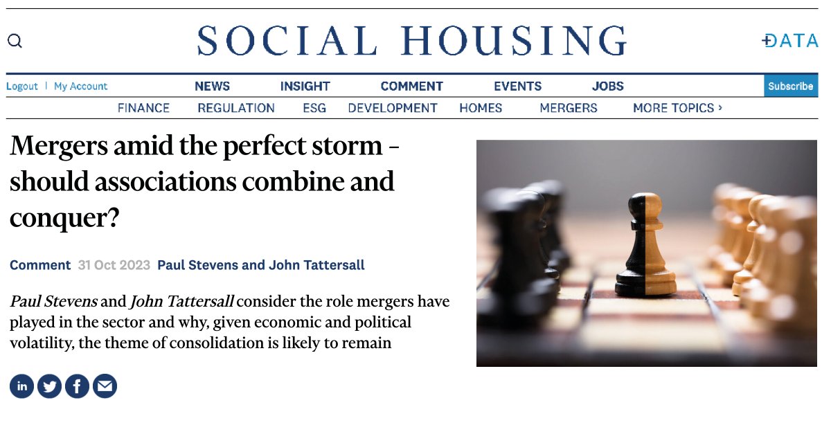 As the dust settles on two recent Centrus-advised mergers between Abri and Silva, and Sovereign and Network Homes, Centrus considers the role mergers have historically played in the affordable housing sector. Click here to read: rb.gy/uhz9a