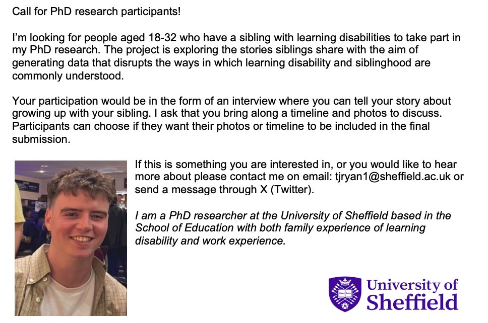 Call for PhD research participants! Please share and contact if you are interested, there is a video in the next tweet!