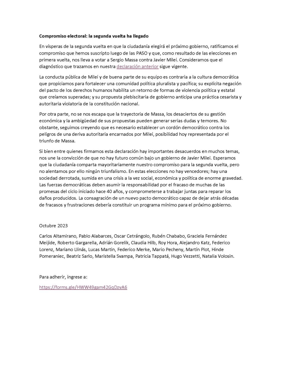 El mejor regalo a la democracia en sus 40 años es un montón de personas que piensan distinto convocando a no votar a quien asegura ponerla en peligro. 
Sean eternos los laureles ✊
#40anosdedemocracia #DemocraciaPorSiempre