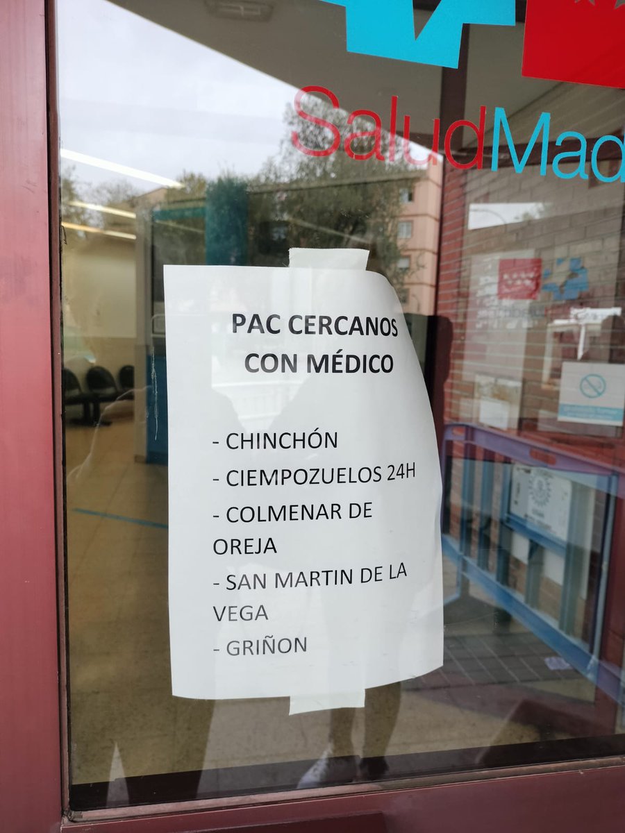 Esta mañana nos ha tocado "sin médico" en el PAC de Pinto