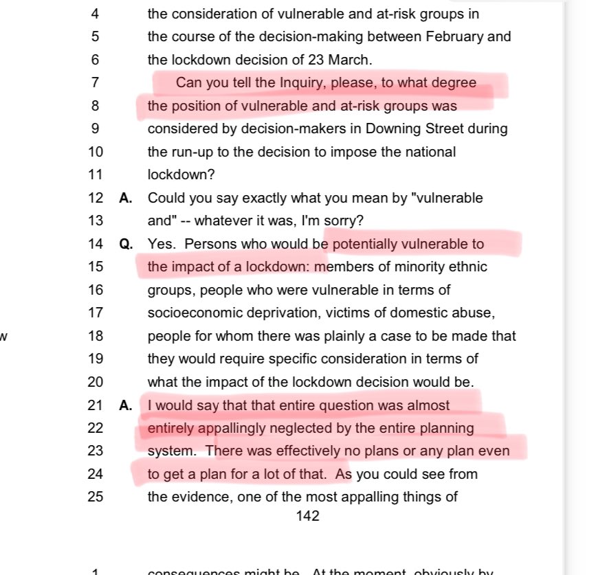 A lot to choose from, but for me this is perhaps the most damning revelation to come out of yesterday’s excoriating @covidinquiryuk sessions. Cummings expressly acknowledges what many of us suspected from the outset: that the needs of those most vulnerable to lockdowns (note,…