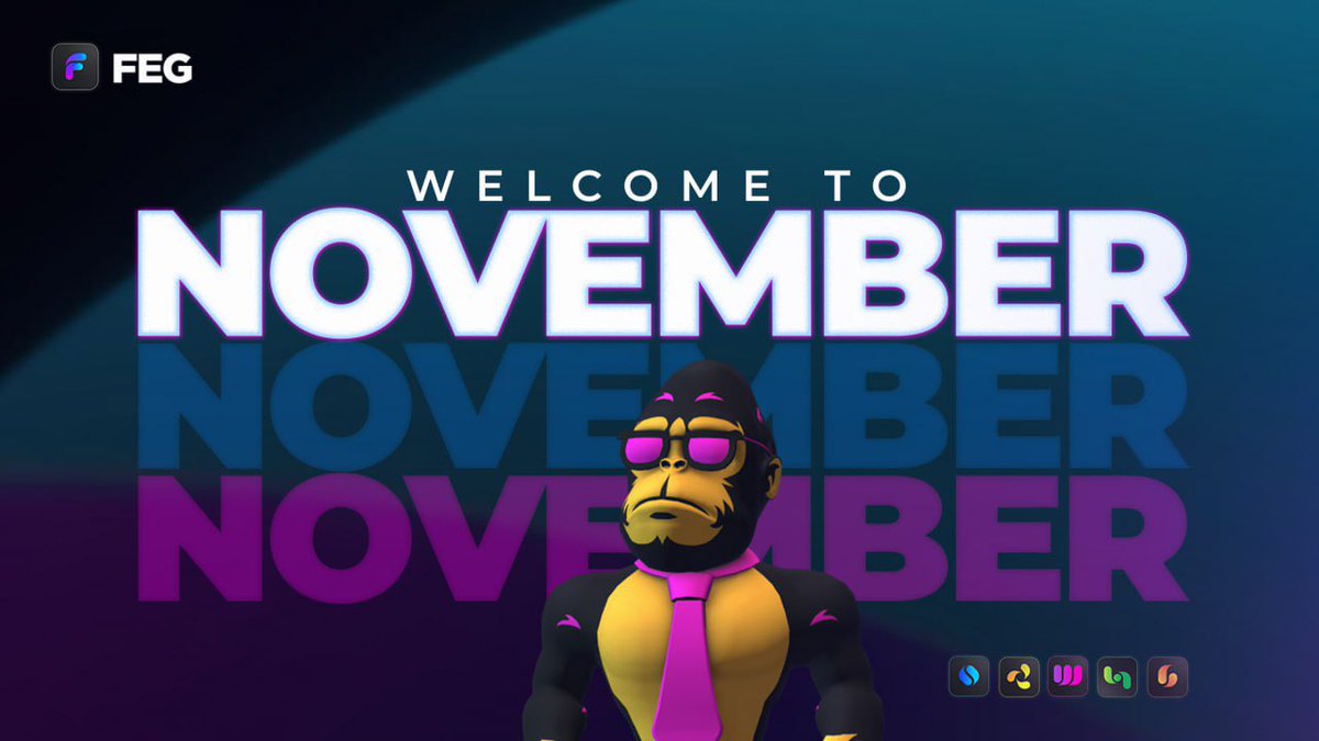 FEGtoken's tweet photo. WELCOME TO NOVEMBER ON #FEG 💪🏽❤️🦍

It’s the month for fireworks💥🧨 

#FEGtoken #SmartDeFi https://t.co/vlNutnbgfm