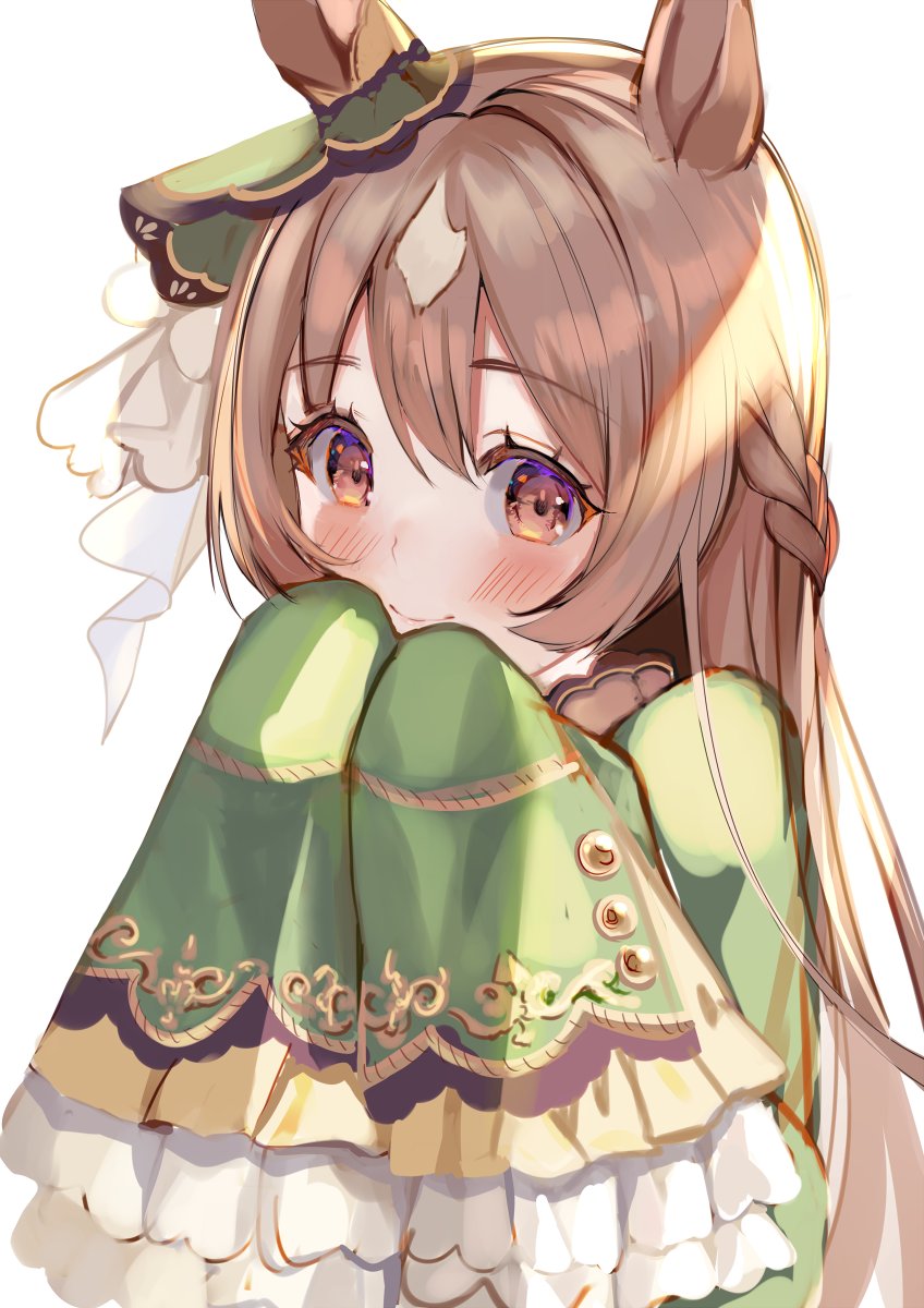 satono diamond (umamusume) 1girl solo animal ears long hair brown hair horse ears ear ornament  illustration images