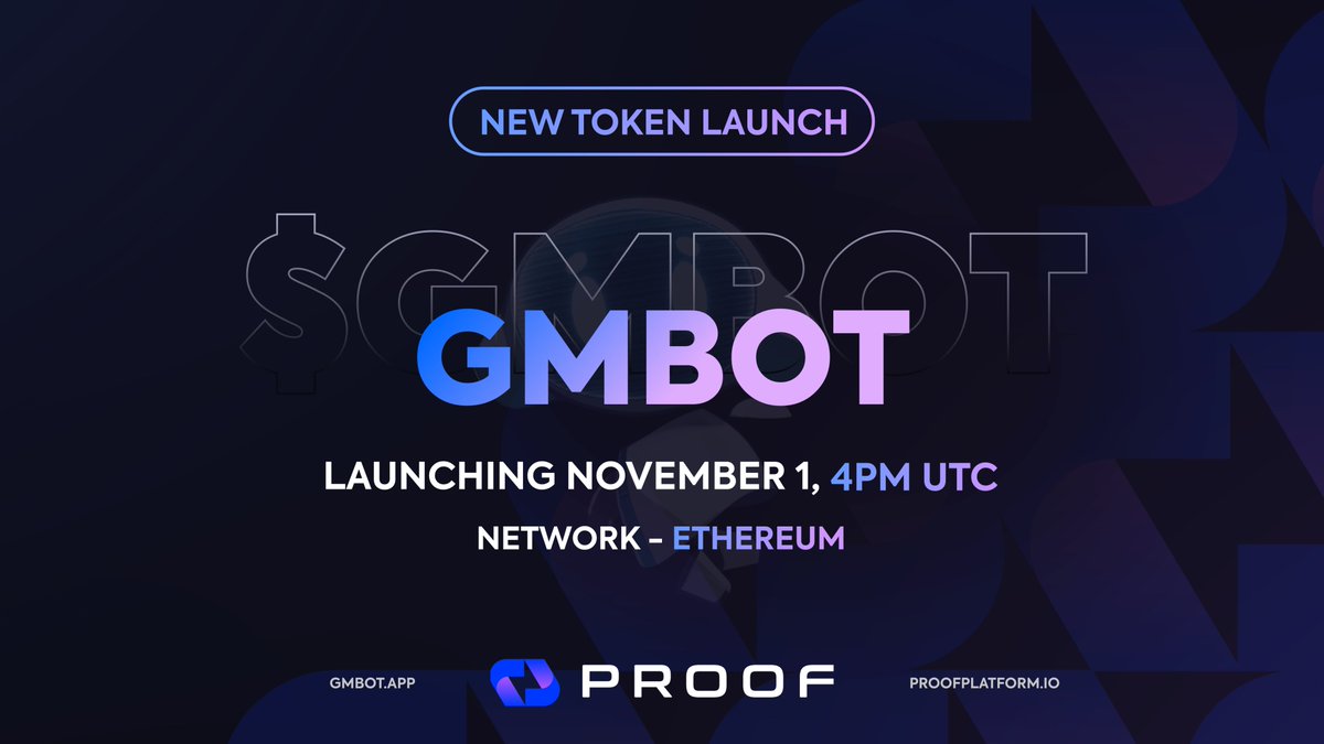 PROOFplatform's tweet image. Who's excited for the @GMBotApp launch, happening in just a few short hours!? 🙋‍♂️

GMbot is your gateway to effortless crypto trading. $GMBOT

Once the token is live for trading, the "Buy $GMBOT" button will turn blue and you can buy it on Uniswap: proofplatform.io/projects/gmbot (this is…