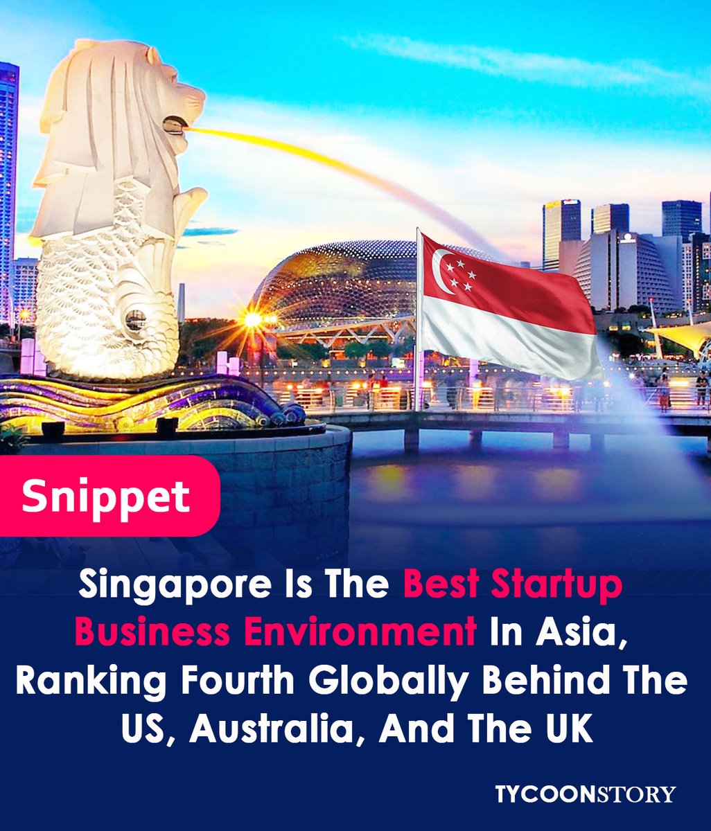 Singapore ranks 4th globally for best startup business environment, after US, Australia, and UK.

#startup #economy #business #SingaporeStartup #asiastartup #Innovation #entrepreneurship #AngelInvestment #Transportation #venturecapital #EconomicGrowth #startupblink