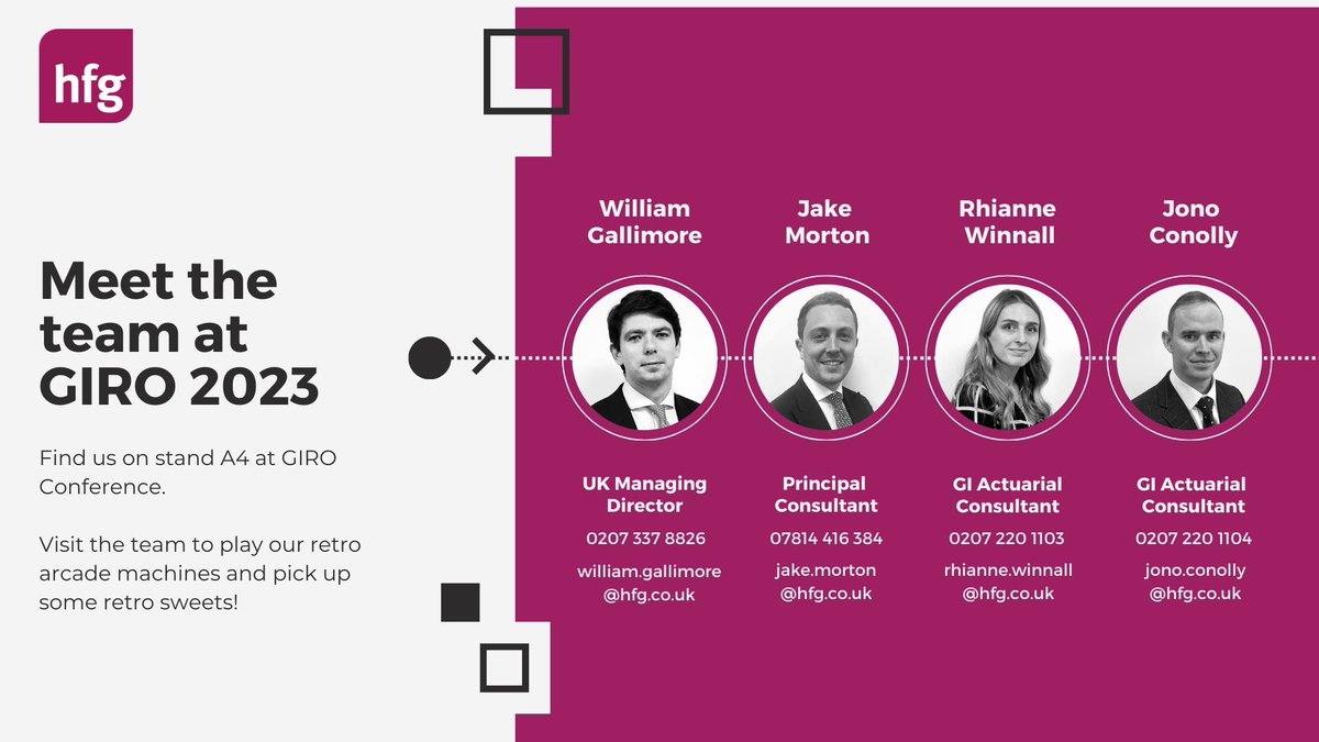 HFGInsuranceRec's tweet photo. The team are on their way to #GIRO2023!
Visit us on stand A4 this week to play our retro arcade machines, pick up some retro sweets and collect your wristbands for Thursday's afterparty.
We can't wait to see everyone there!
#GIRO50 #insurancerecruitment #actuarial https://t.co/eLZEDB8RCg