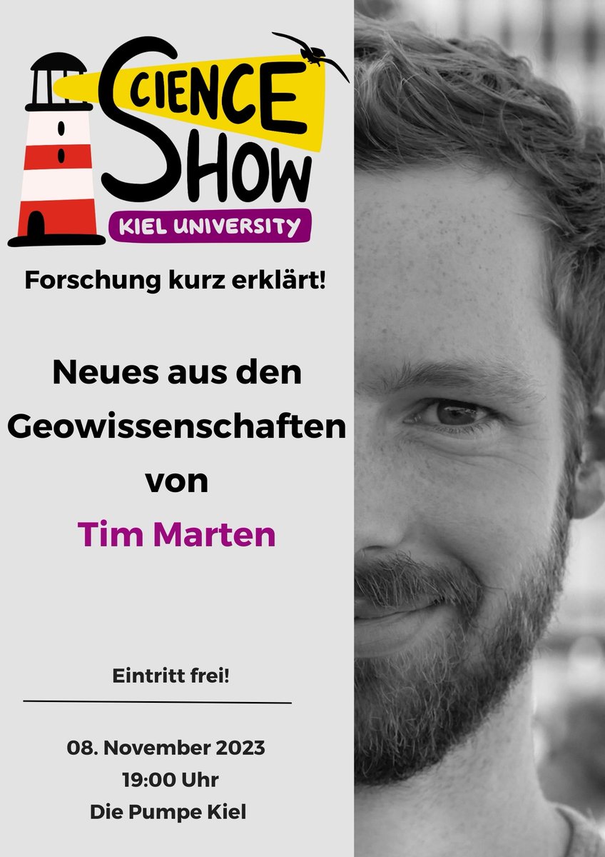 Nur noch eine Woche! Am 8. Nov. um 19:00 Uhr veranstalten wir in der Pumpe unsere 100. Science Show!
Dabei ist auch Tim Marten aus den Geowissenschaften. Tim reist mit uns 183 Mio. Jahre zurück in die Vergangenheit und zeigt uns, wie er das damalige Klima untersucht.