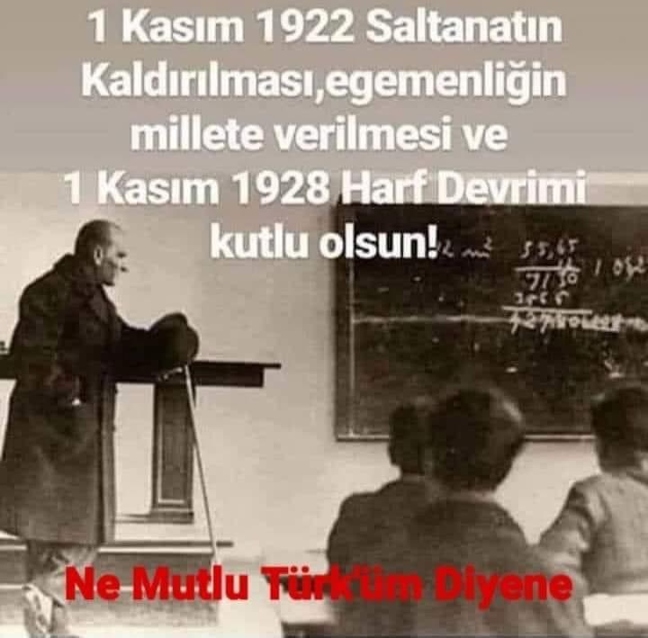 Bir gecede cahil kalmadık
600 yıl cahil kaldığımızı bir gecede anladık…
                             *
1-7 Kasım Türk harf devrimi haftası kutlu olsun.

#NeMutluTürkümDiyene ♥️🇹🇷♥️
