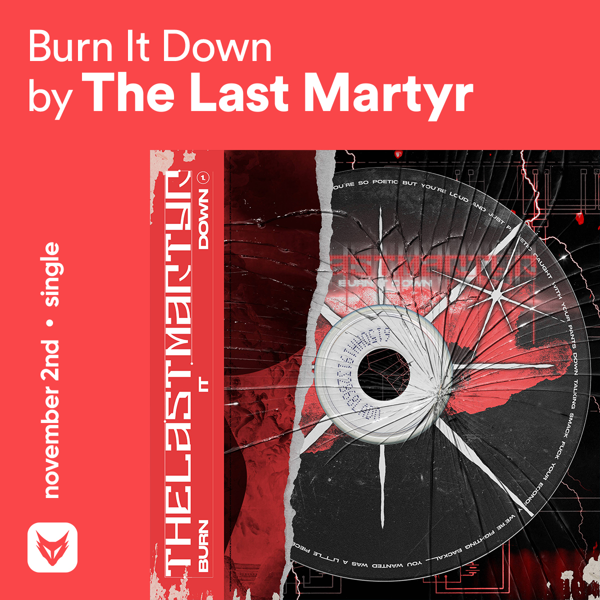 FOXCOREisdead's tweet image. // Thursday singles, Pt. I: November 2nd

@foreignhandsDE — Conditioned for a Head-On Collision (feat. @olli_appleyard of @staticdress)
@ExBirdsong — Diamond Eyes (#Deftones Cover)
#Codeseven — Hold Tight
@thelastmartyrau — Burn It Down