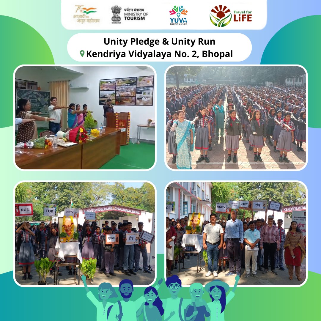 On the occasion of National Unity Day, the Yuva Tourism Club of Kendriya Vidyalaya No. 2, Bhopal, organized a Unity Run followed by a solemn Unity Pledge ceremony.

#RashtriyaEktaDivas2023 #NationalUnityDay2023 #RashtriyaEktaDiwas #NationalUnityDay
