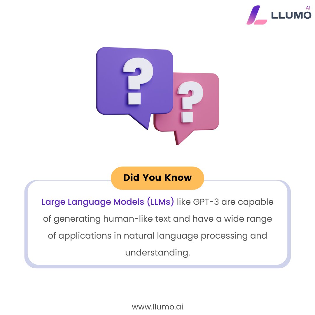 llumoai's tweet photo. Discover the Magic of Large Language Models! with LLUMO AI👉 https://t.co/JiA0DcapAt

Much like GPT-3, these language models are wizards at generating human-like text and have endless applications in Natural Language Processing (NLP) and understanding.

#AI #NLP #LanguageModels https://t.co/J07osSo98y